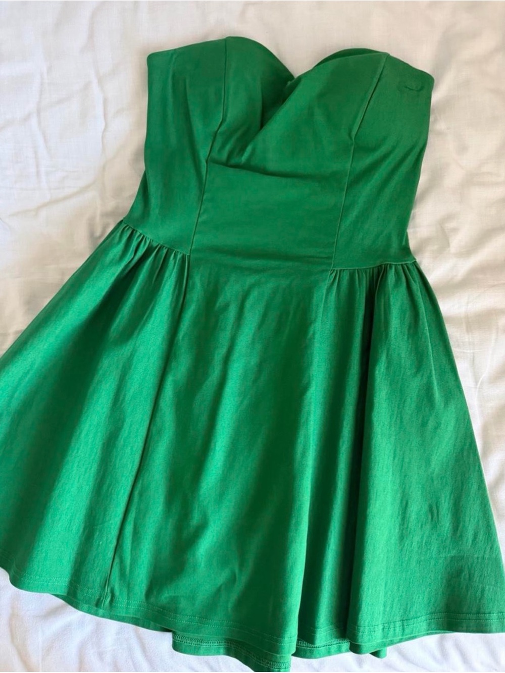 Amazon Essentials Strapless Sweetheart Fit & Flare Dress in Green
